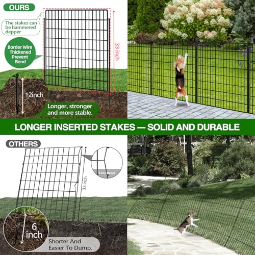 10 Panels 33 in x 24 ft Rustproof Metal Garden Fence X300