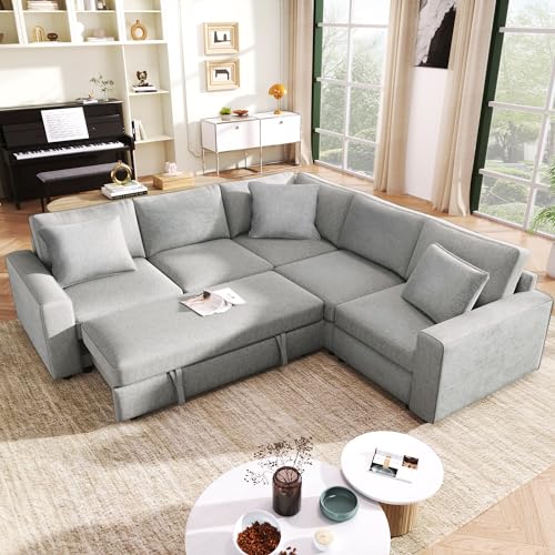 Corduroy U Shaped Convertible Sectional Sofa with Storage B9725