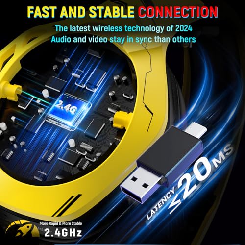 2.4GHz Wireless Gaming Headset with Noise Canceling Microphone O352836