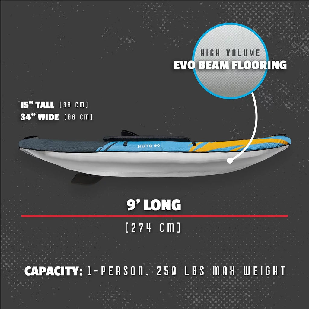 Open Box Inflatable Kayak 1 Person Touring Kayak with Cover H25629