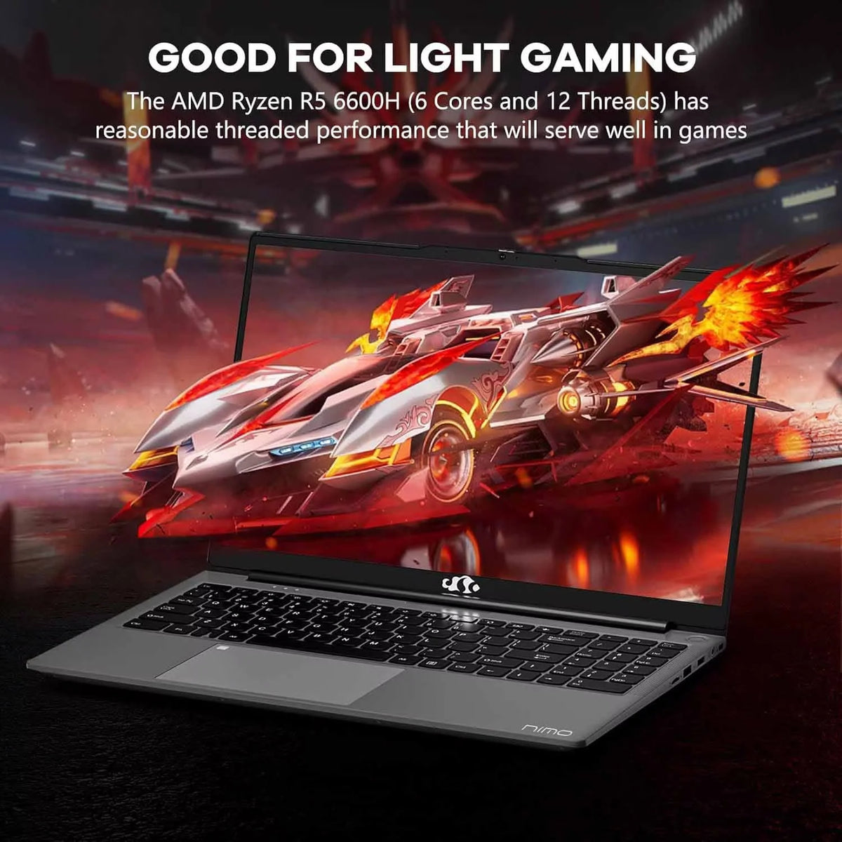 15.6" IPS FHD Gaming Laptop, AMD Ryzen 5 6600H 32GB DDR5 RAM 1TB SSD F7506