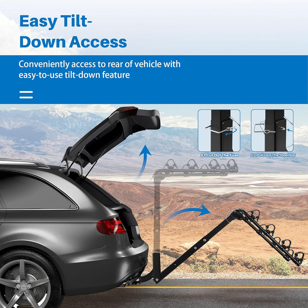 3 Bike Hitch Mount Carrier with Tie Down Strap I795