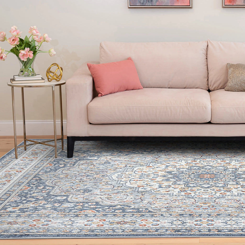 5x8 Area Rug Navy Gray I800