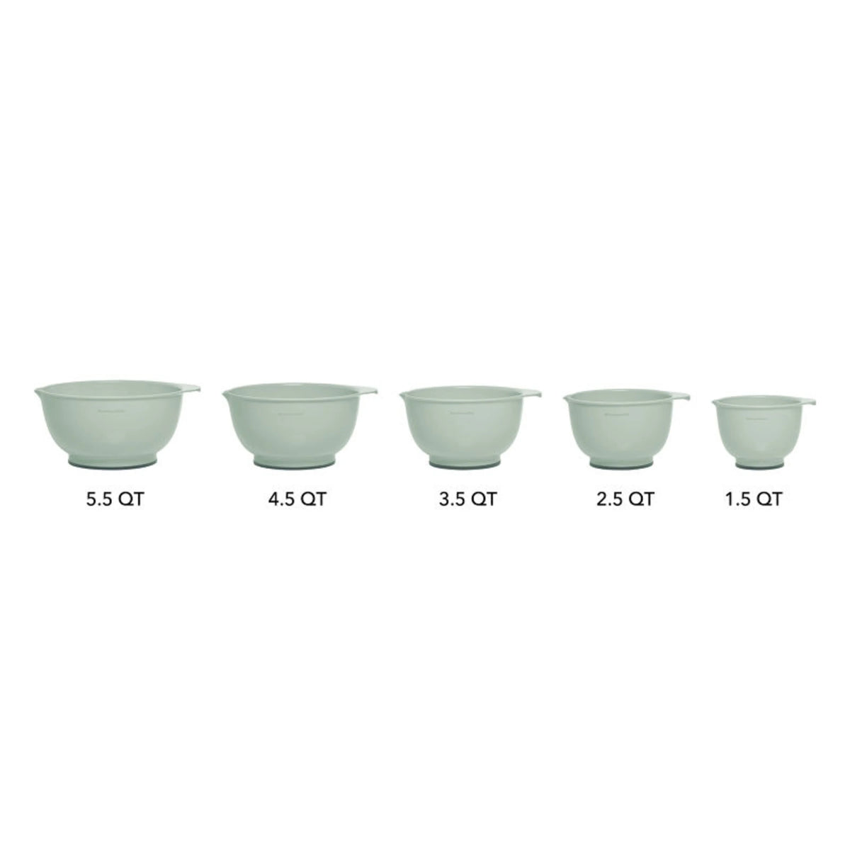 Set of 5 Plastic Mixing Bowls with Rubber Bottom U75034