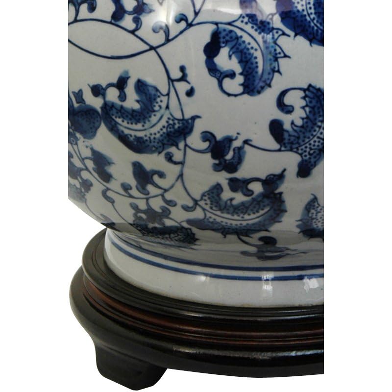 12" Floral Blue & White Porcelain Vase G137693