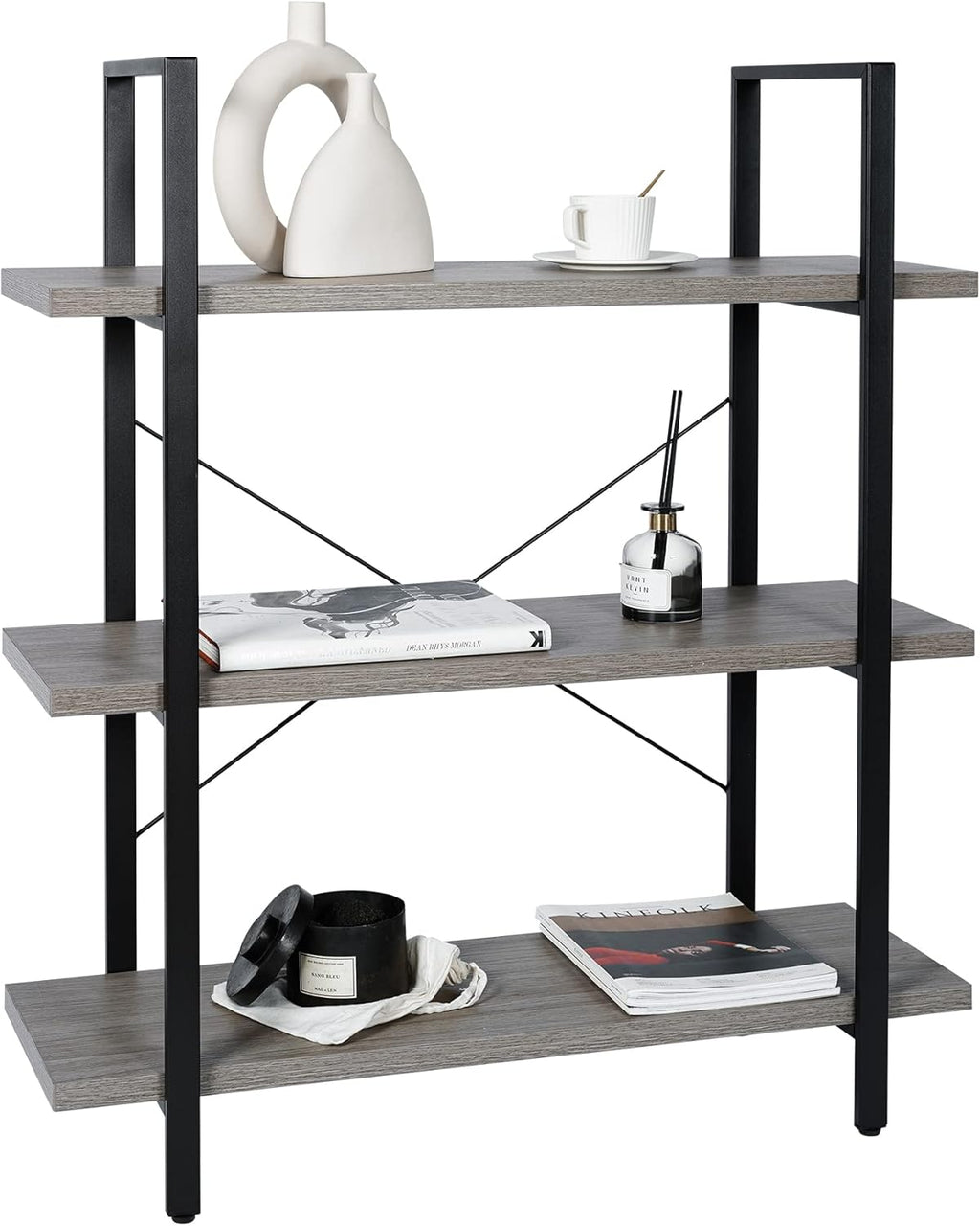 5-Tier Wood and Metal Bookcase S89831