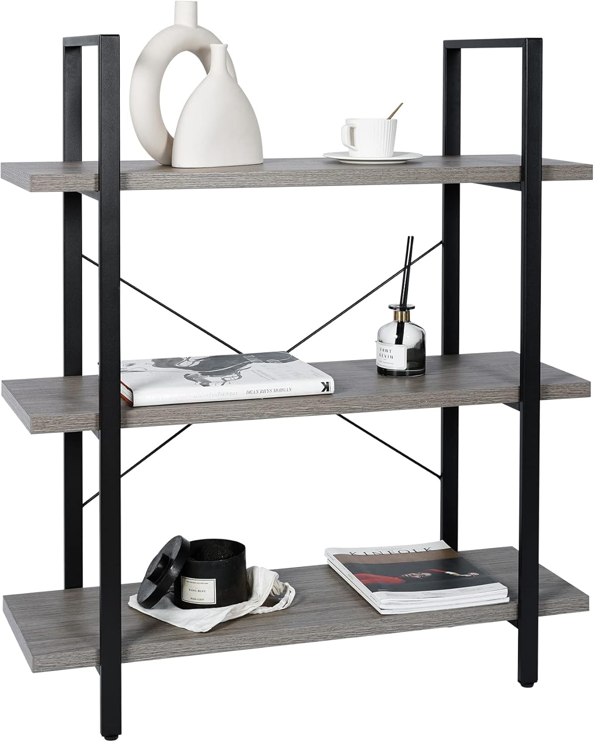 5-Tier Wood and Metal Bookcase S89831