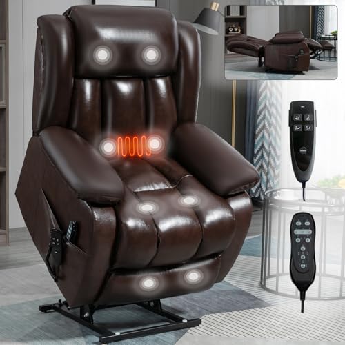 Black Leather Dual Motor Power Lift Recliner Chair K54120