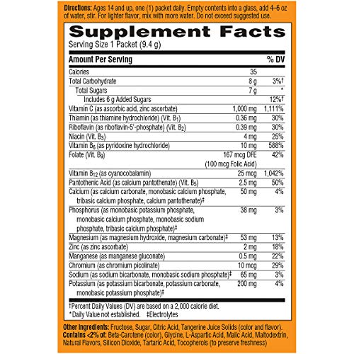 1000mg Vitamin C Powder, Tangerine Flavor - 10 Count A155