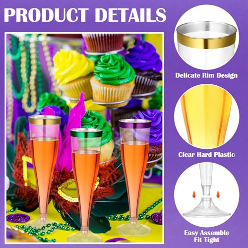 36 Pcs Clear Plastic Champagne Flutes 4.5 oz Disposable D690082