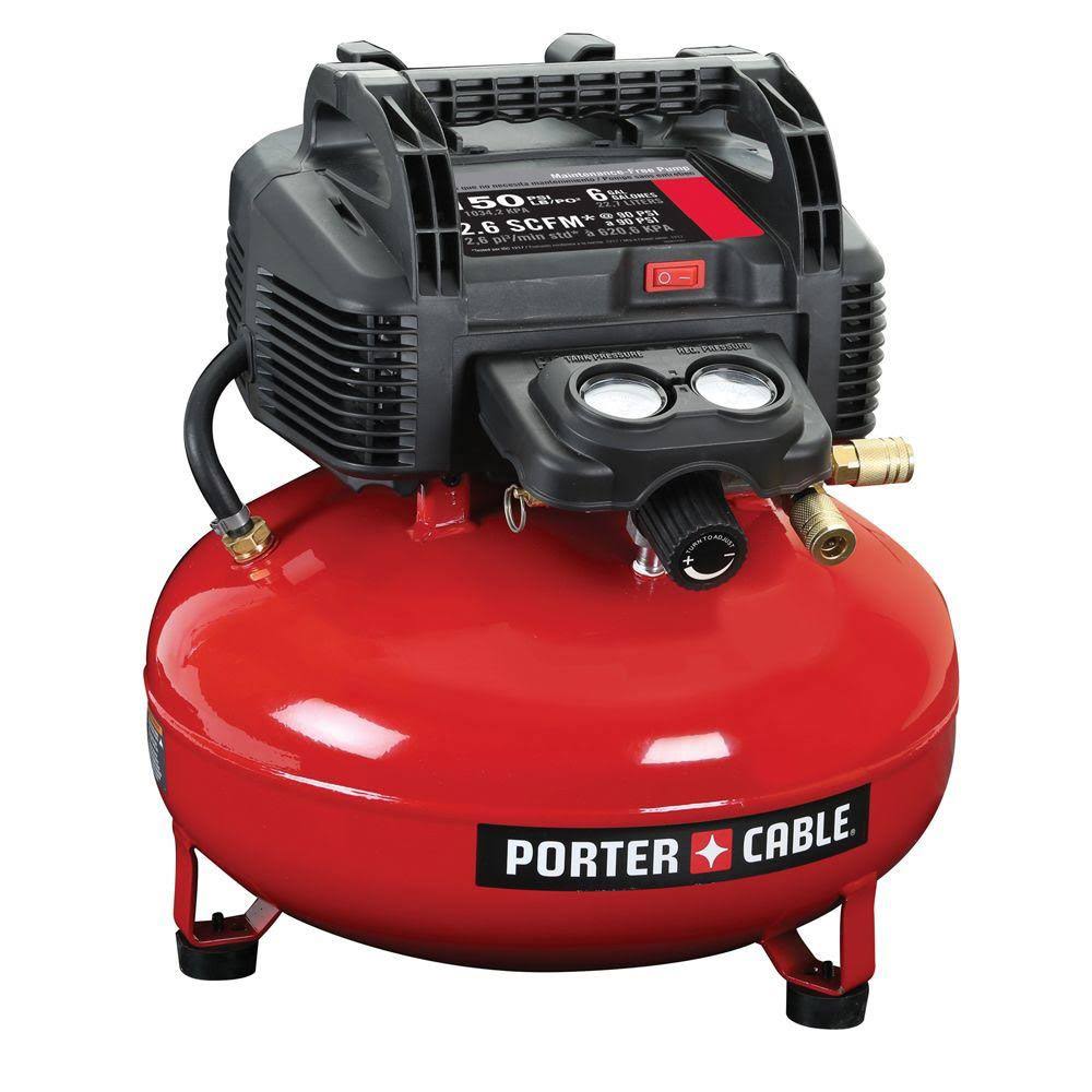 Oil-Free Pancake Air Compressor, 0.8 HP, 6 gal W162