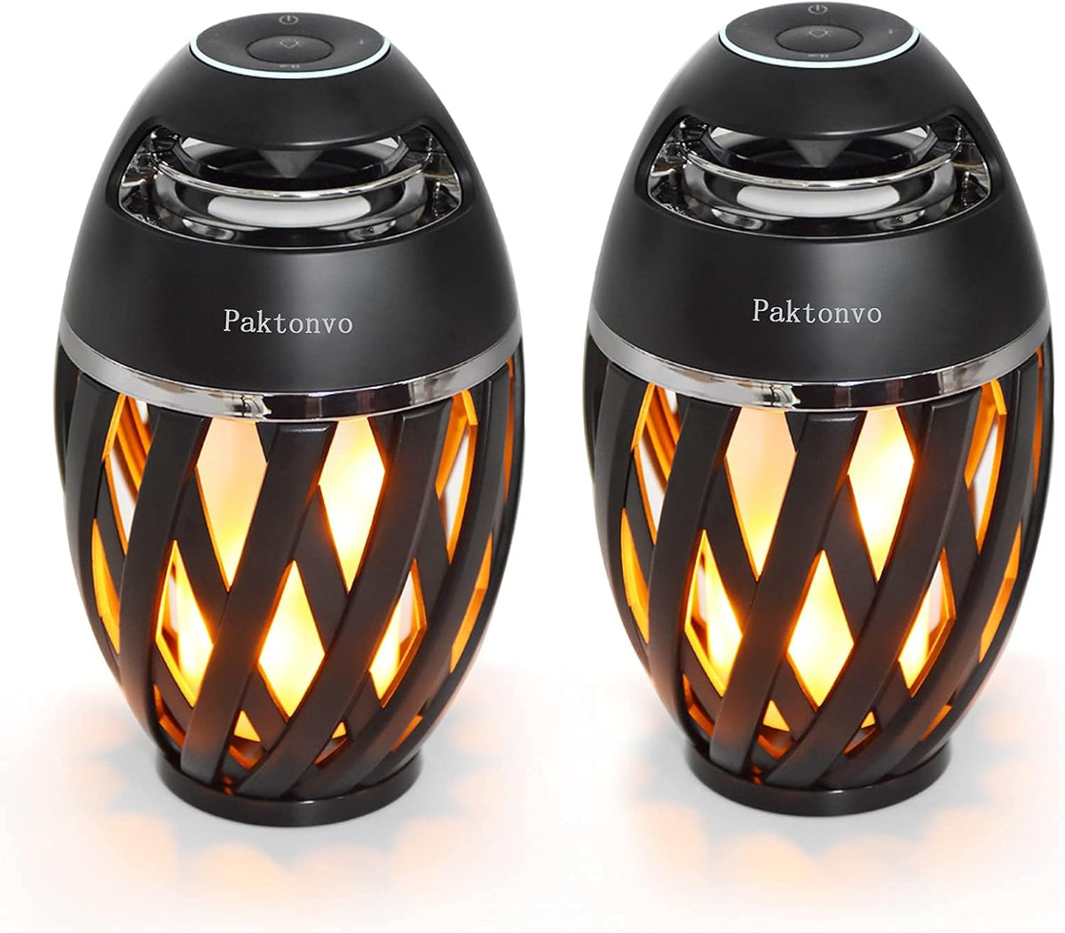 Portable Waterproof Bluetooth Speaker with Flame Light 2 Pack C7037