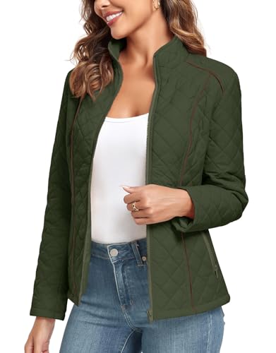 Lightweight Full Zip Diamond Quilted Coat S995365