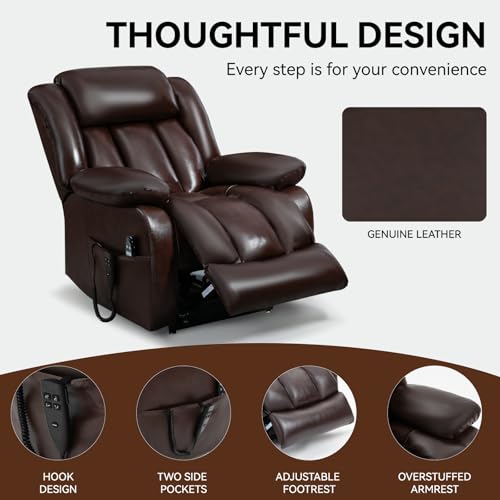 Black Leather Dual Motor Power Lift Recliner Chair K54120