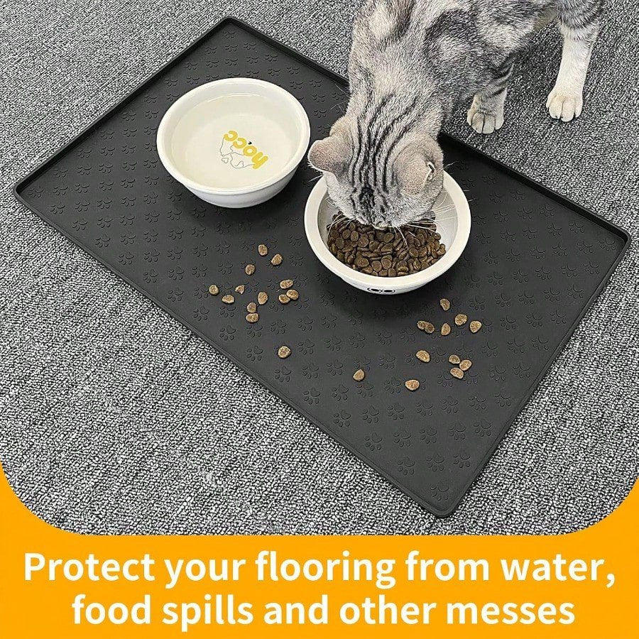 Black 31.5 23.6 Silicone Pet Placemat I9675