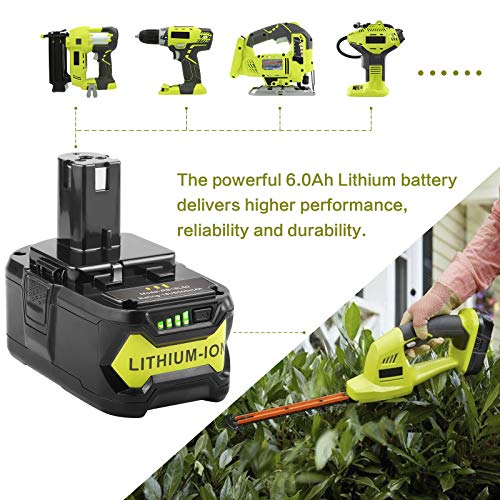[2Pack] 18V 6.0 Ah Battery for Ryobi ONE+ System 18-Volt Cordless Tool Battery V27254