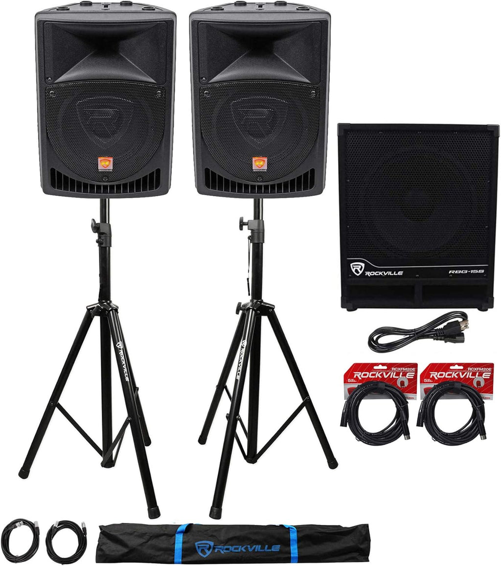 8 Powered PA Speakers and 15 Subwoofer Q33090