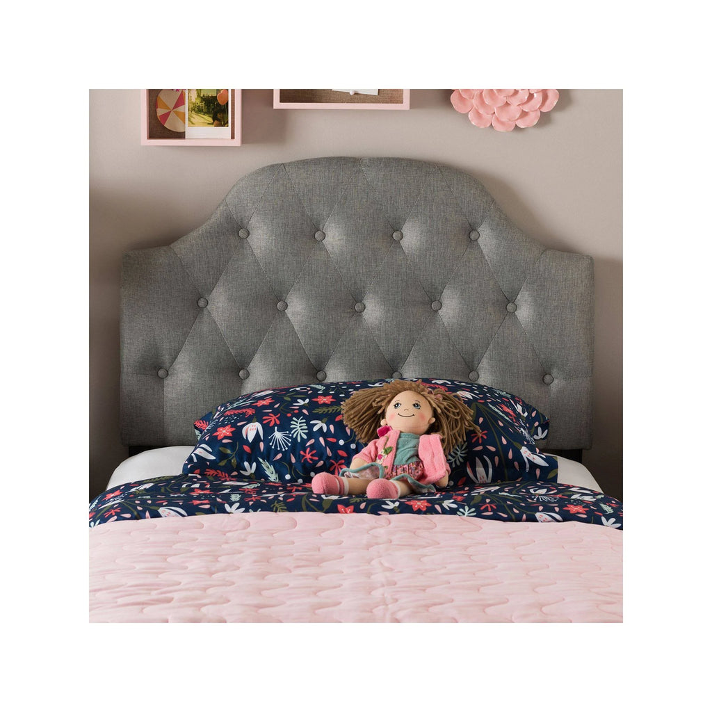 Grey Fabric Upholstered Twin Size Headboard Z15555