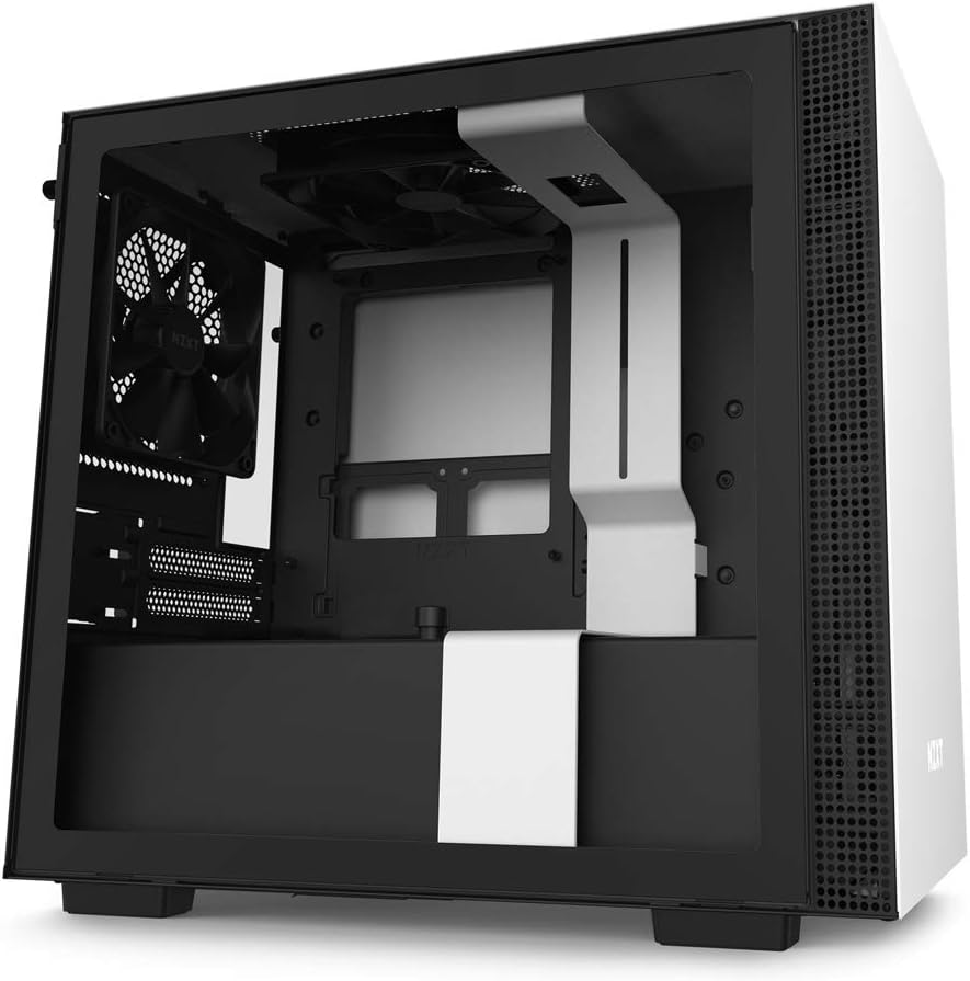 Black Mini-ITX PC Gaming Case with Tempered Glass Side Panel M7035