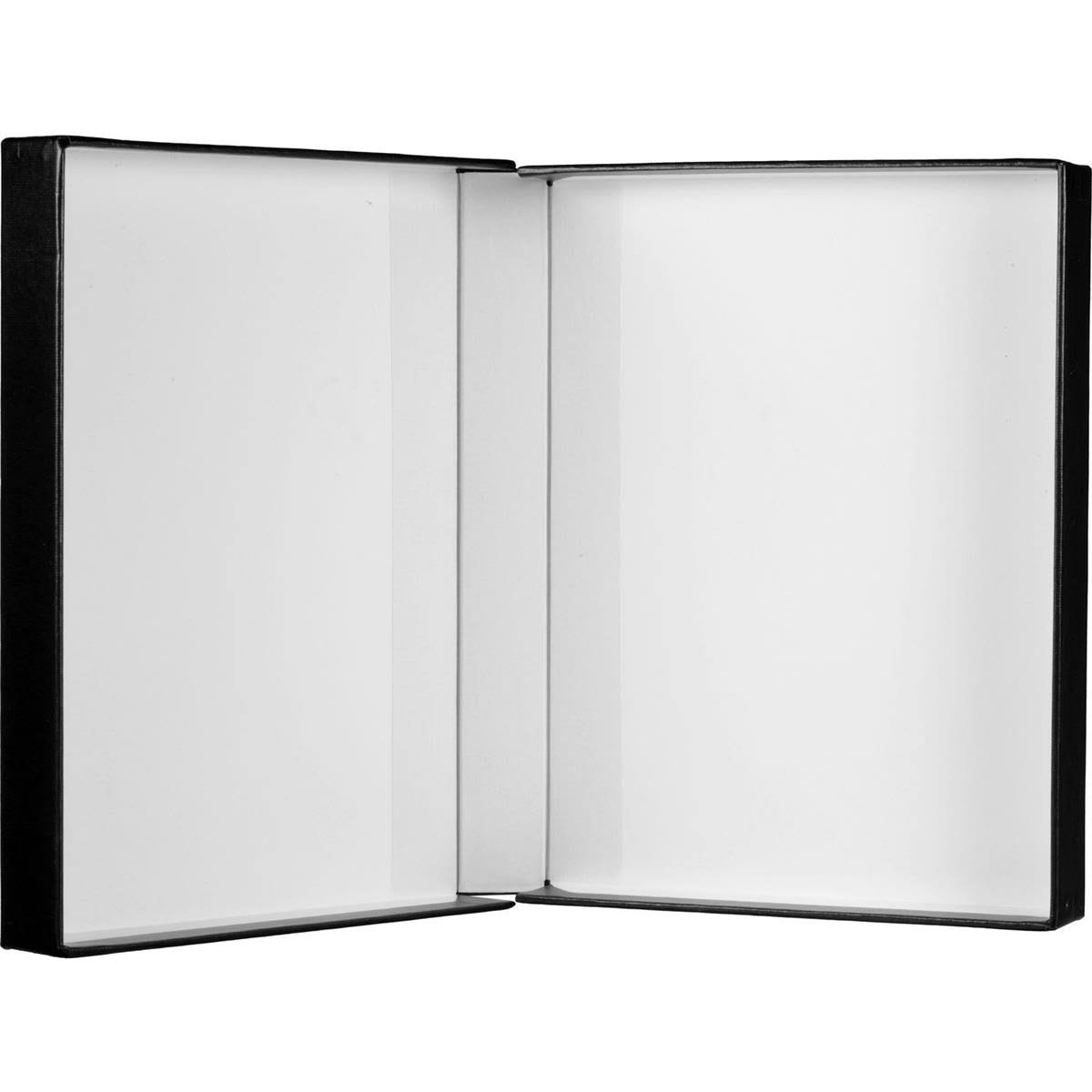 Black Clamshell Portfolio Print Box with White Lining D342