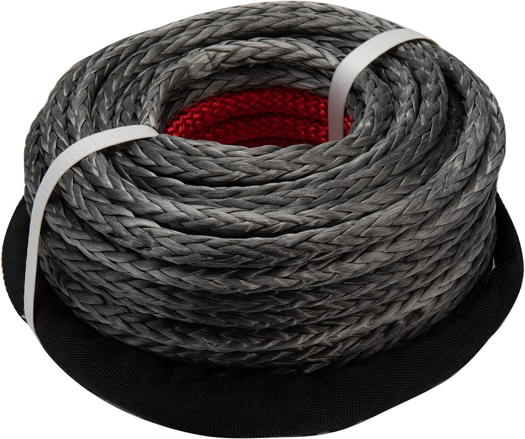 3/8 x 100 ft Synthetic Winch Rope with Hook and Protective Sleeve A21272
