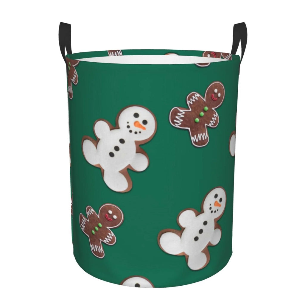 Laundry Hamper With Leather Laundry Basket Waterproof Round Collapsible W2034