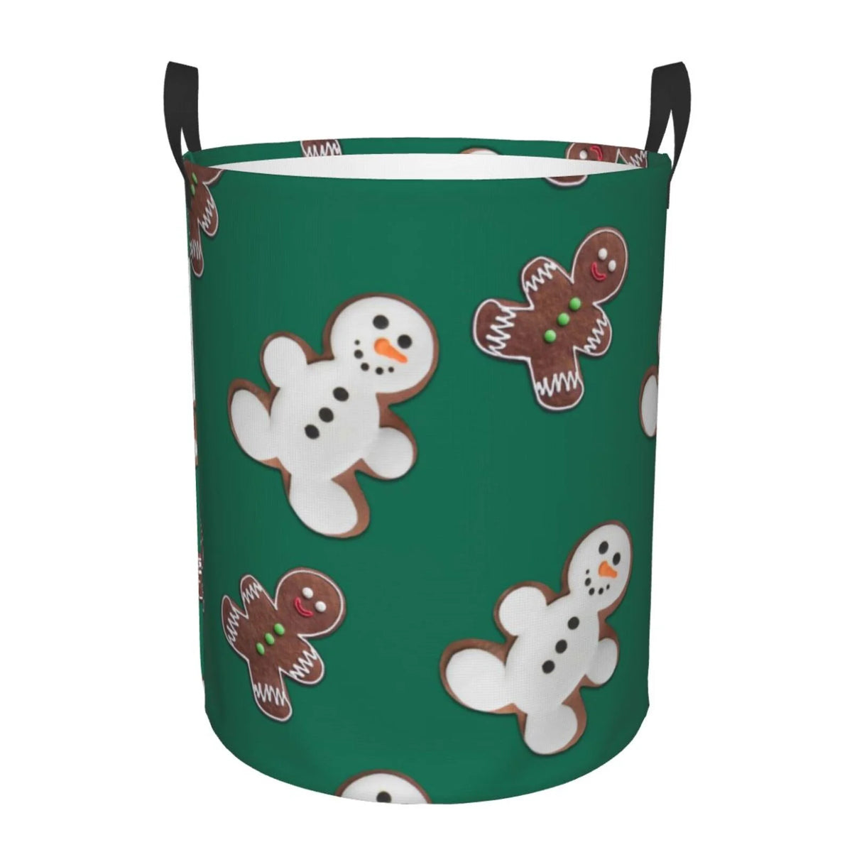 Laundry Hamper With Leather Laundry Basket Waterproof Round Collapsible W2034