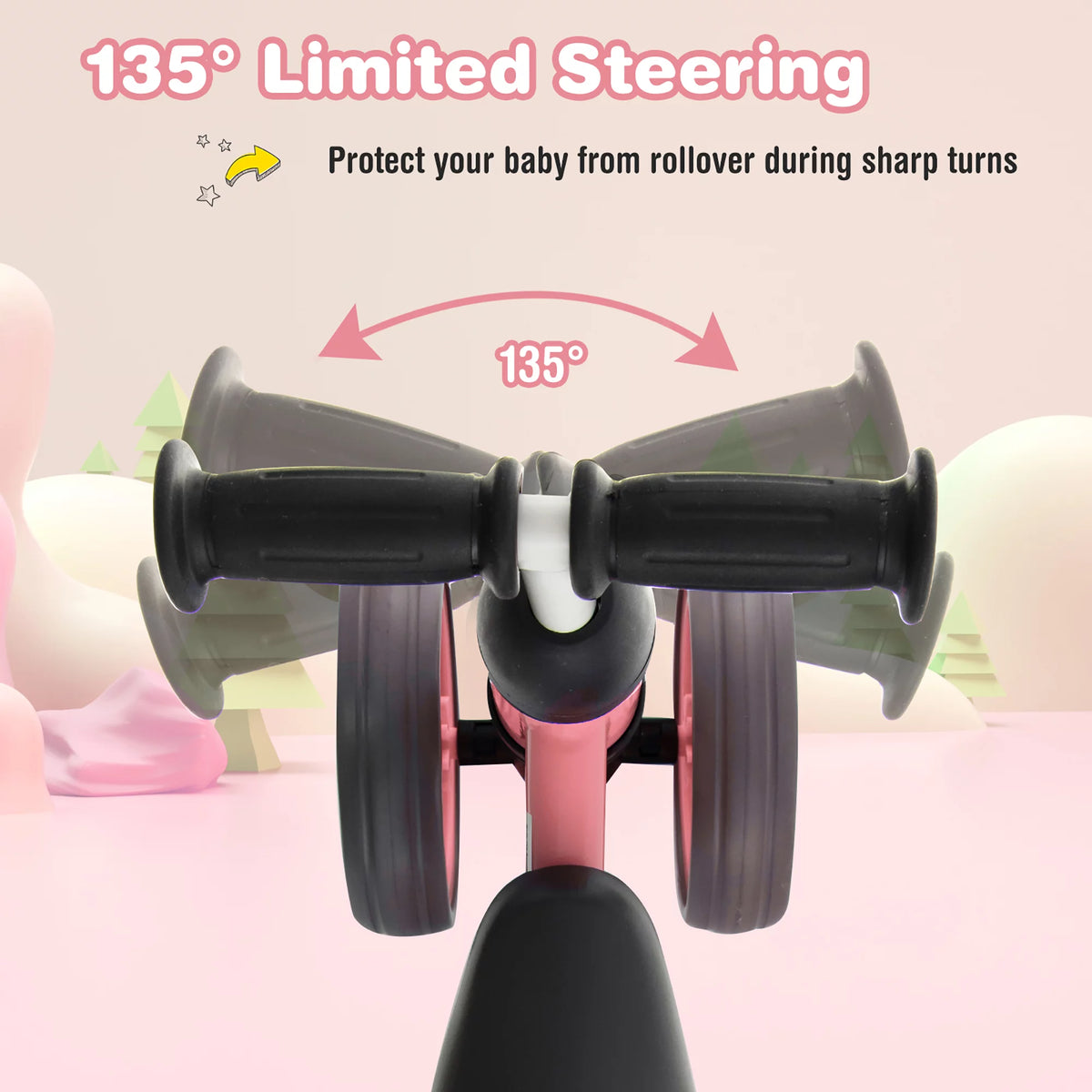 Pink 4 Wheels Baby Balance Bike D75492