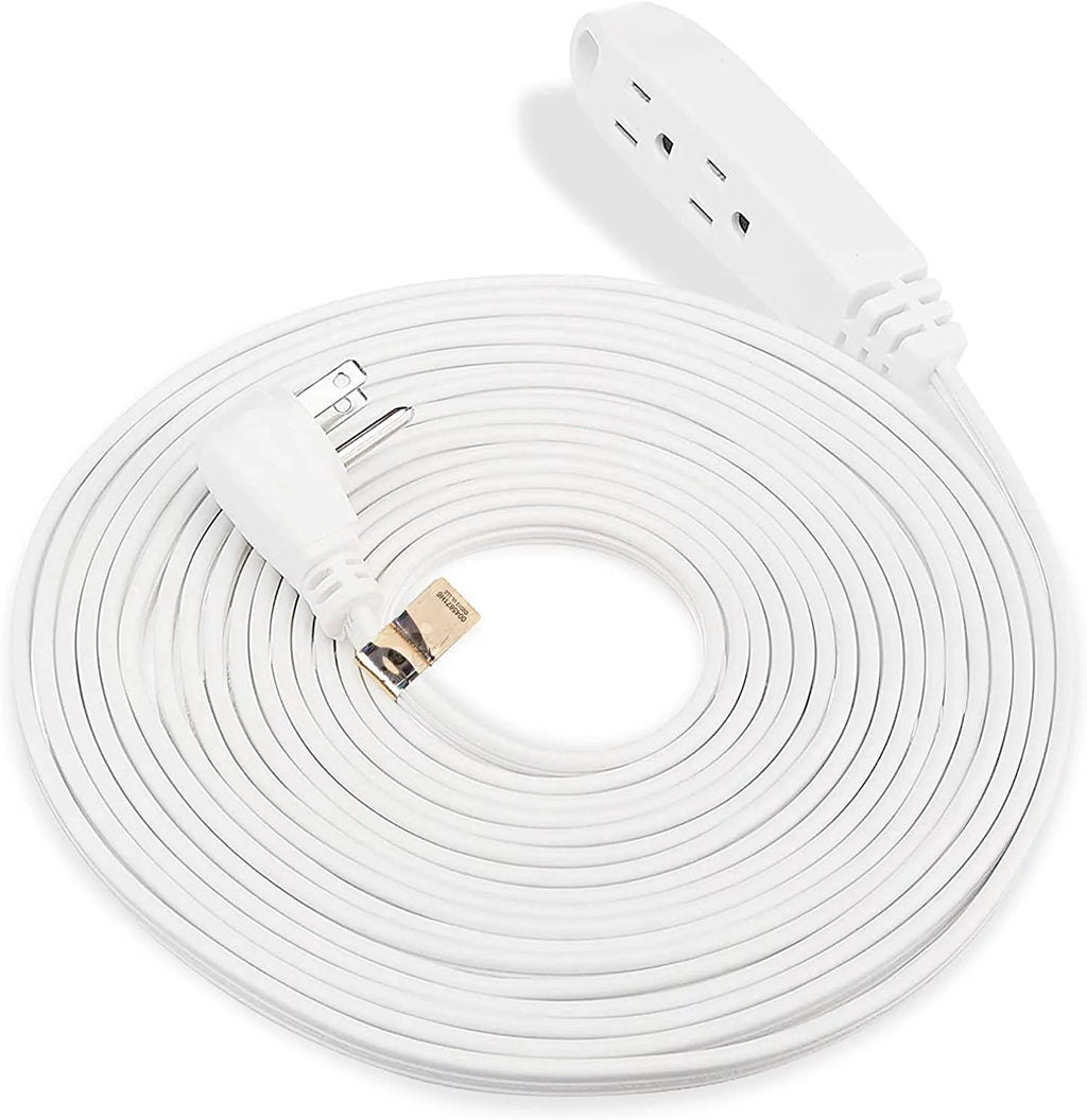 3 Prong Outlet Extension Cord Heavy Duty 25ft White 16 AWG S8183