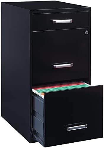 Black 3 Metal Organizer Pencil Drawer Vertical File Cabinet O1940