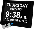 8'' Large AM/PM Digital Alarm Day Clock with Remote Control Q9290