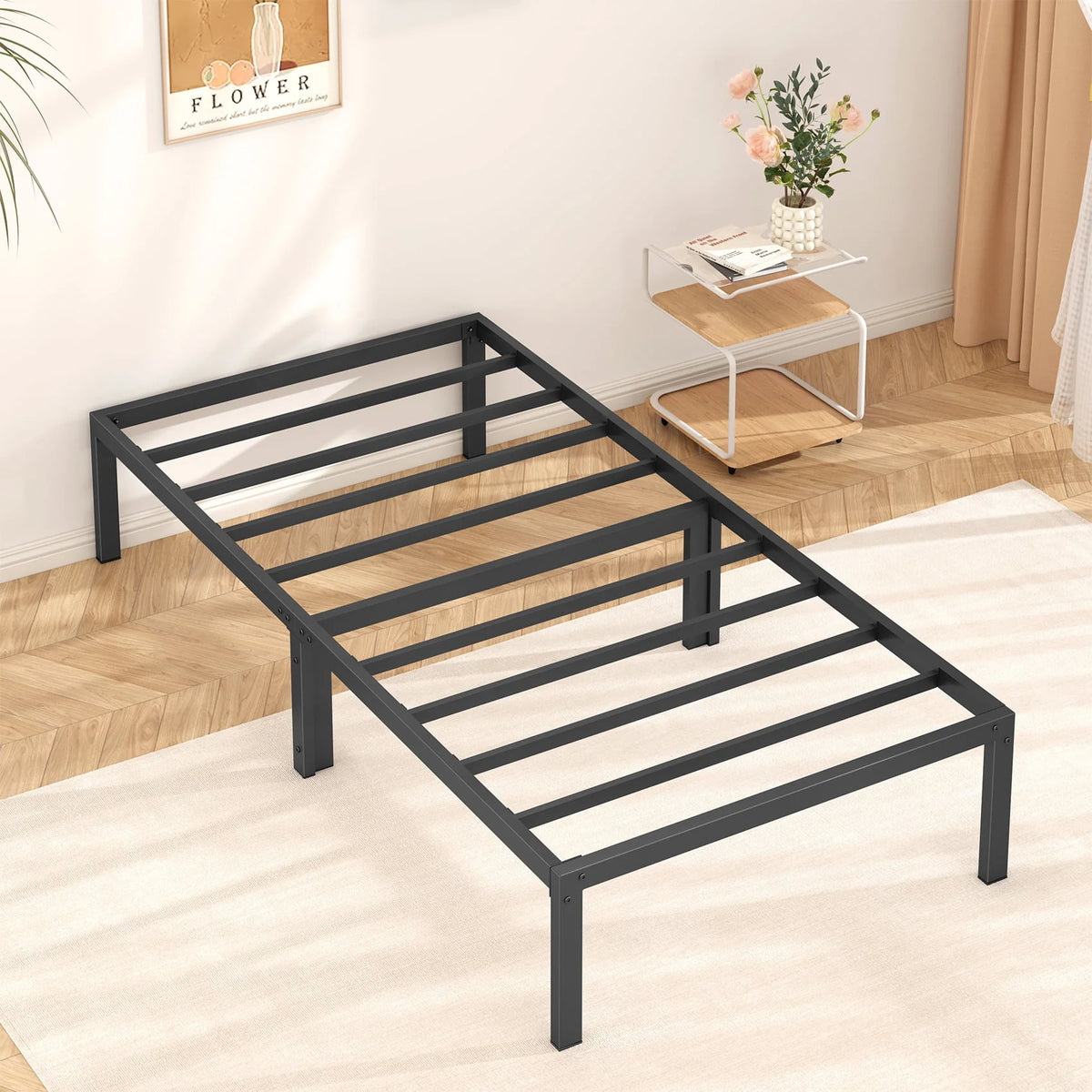 Queen Size Black Metal Platform Bed Frame A891