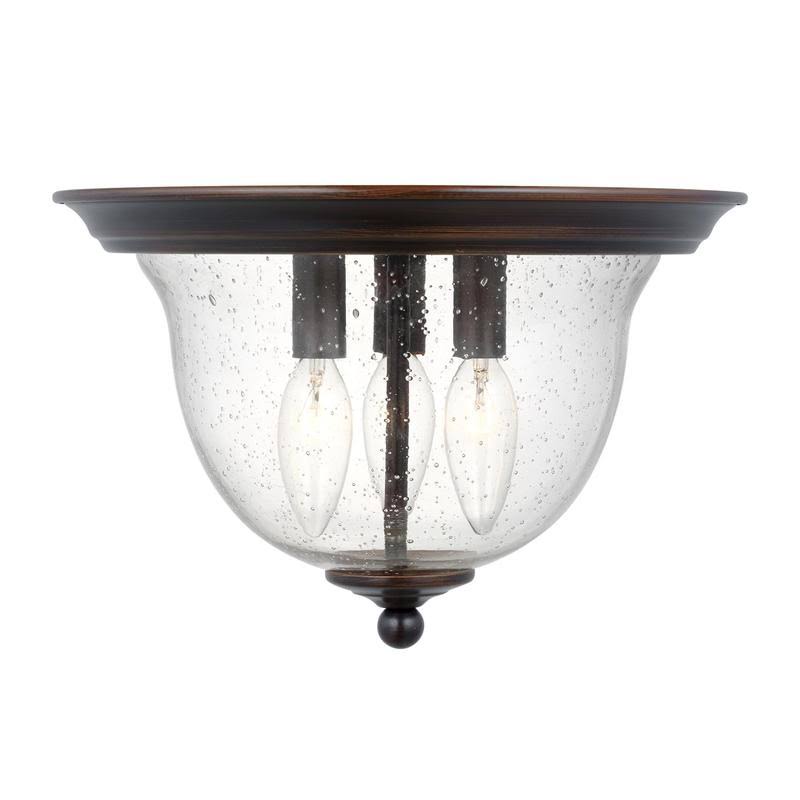 Brushed Nickel Three Light Ceiling Flush Mount F642