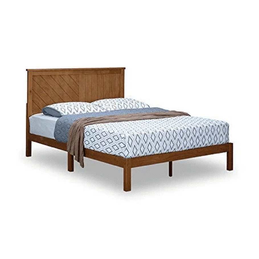 Solid Wood Platform Bed with Headboard King S4249