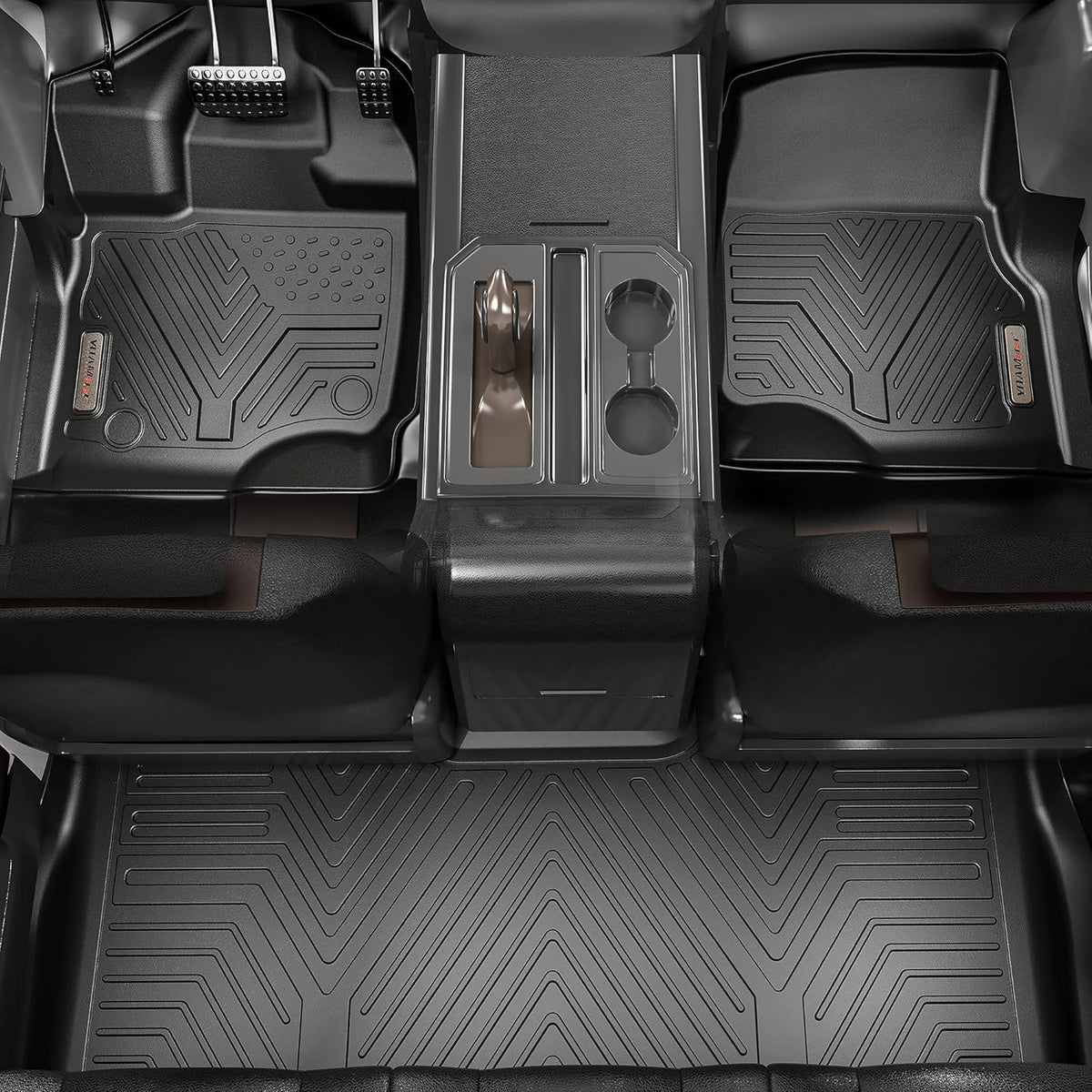 Black TPE Floor Liner Car Mats T13886