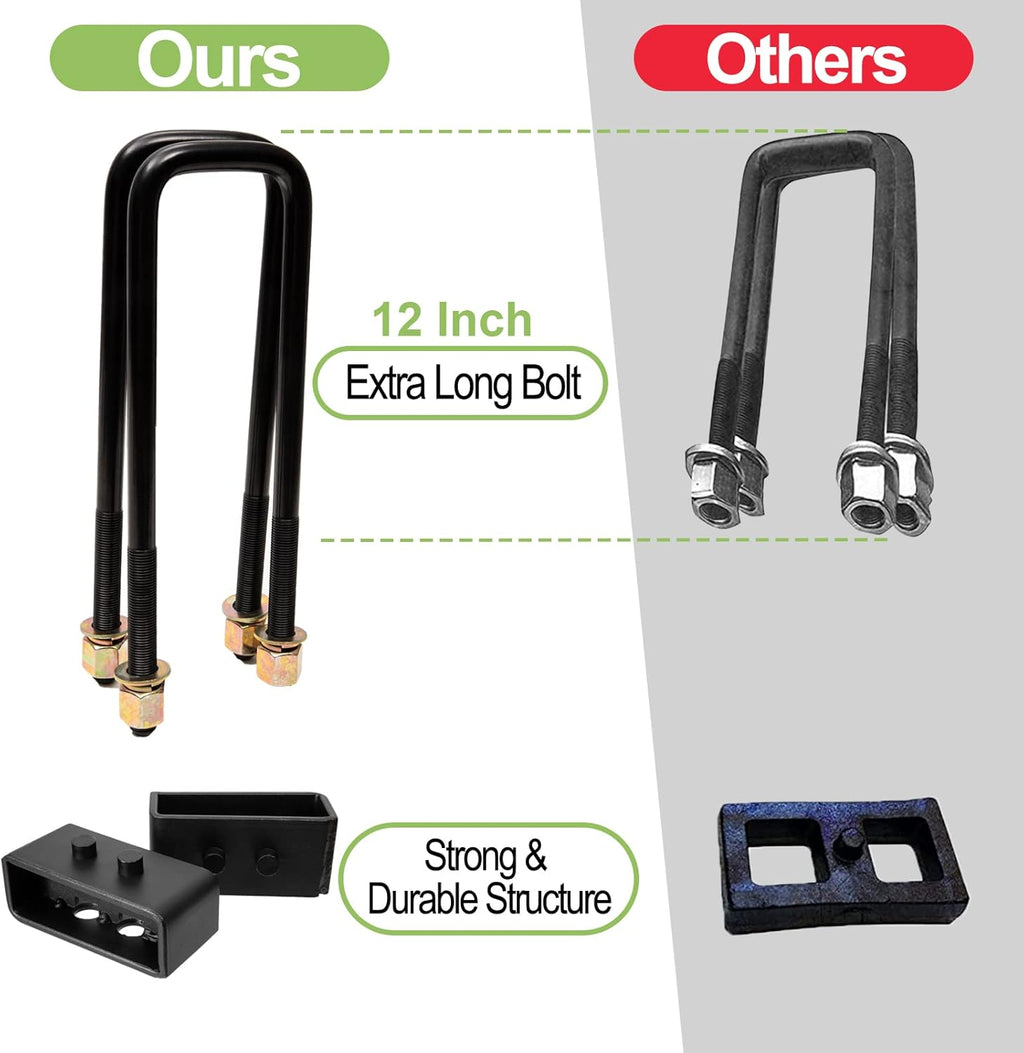 2 inch Rear Leveling Kit with Extended U Bolts Pickup Pack of 2 R5447