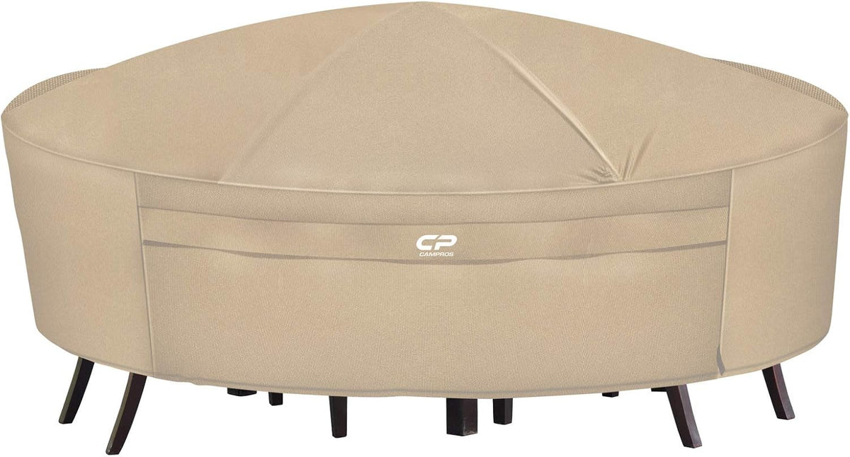 Beige Round Patio Furniture Cover E19272