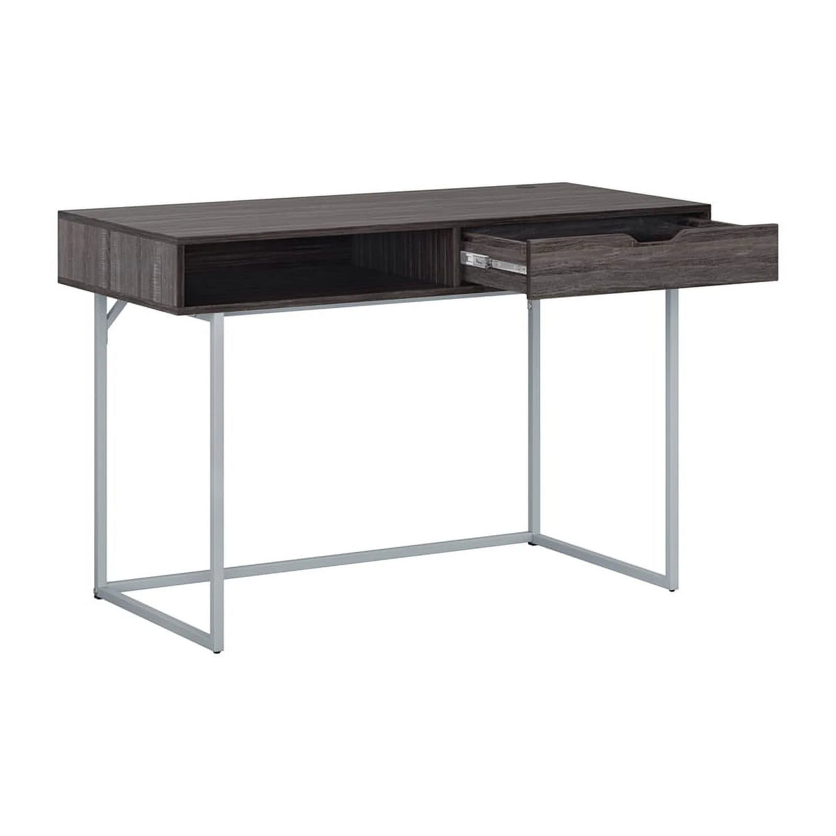 Modern Single Drawer Gray Wood Grain Finish Desk C25113