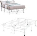 14 Inch Metal Platform Bed with Steel Slat Mattress Foundation Twin Black K646806