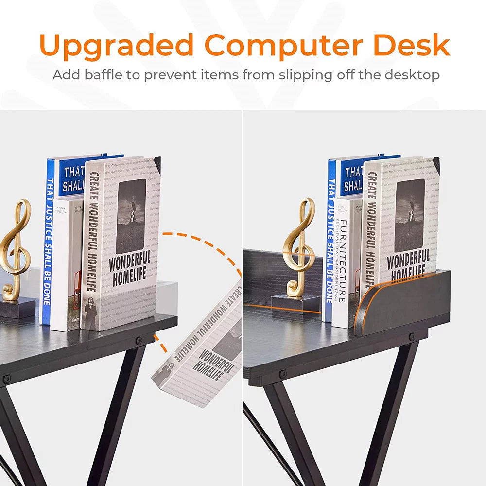 Computer Desk with Metal Frame in Black O39796