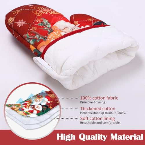 100% Cotton 4Pcs Oven Mitts and Pot Holders Set Y5596