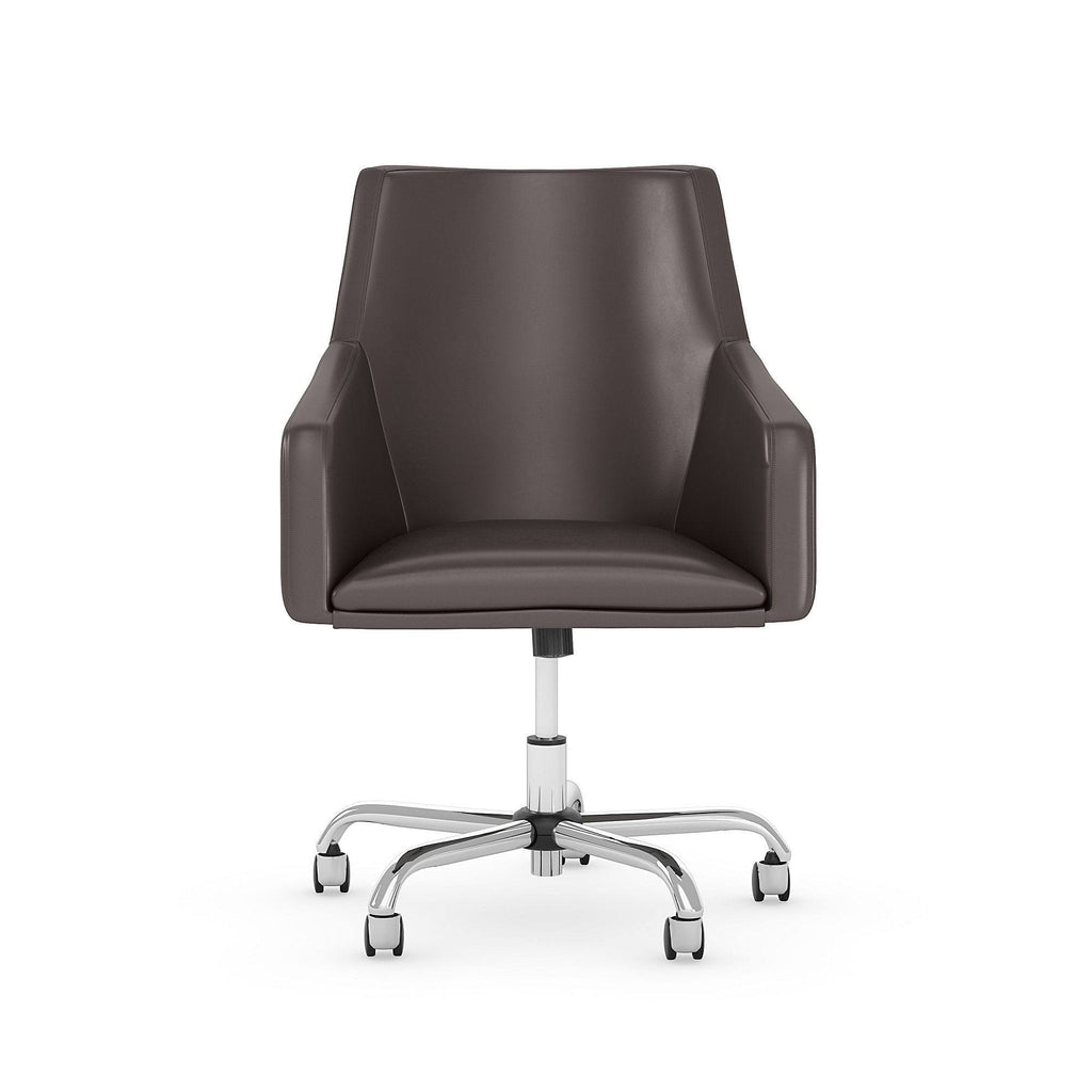 White Leather Box Chair E3339