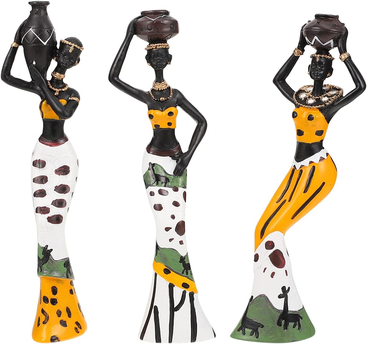 3 Piece Set African Statue Crafts Praying Girl Decoration Centerpieces T837
