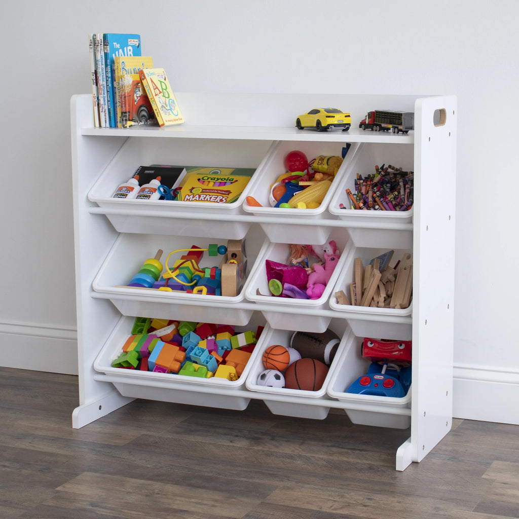 Toy Storage Organizer with Shelf and 9 Storage Bins X343