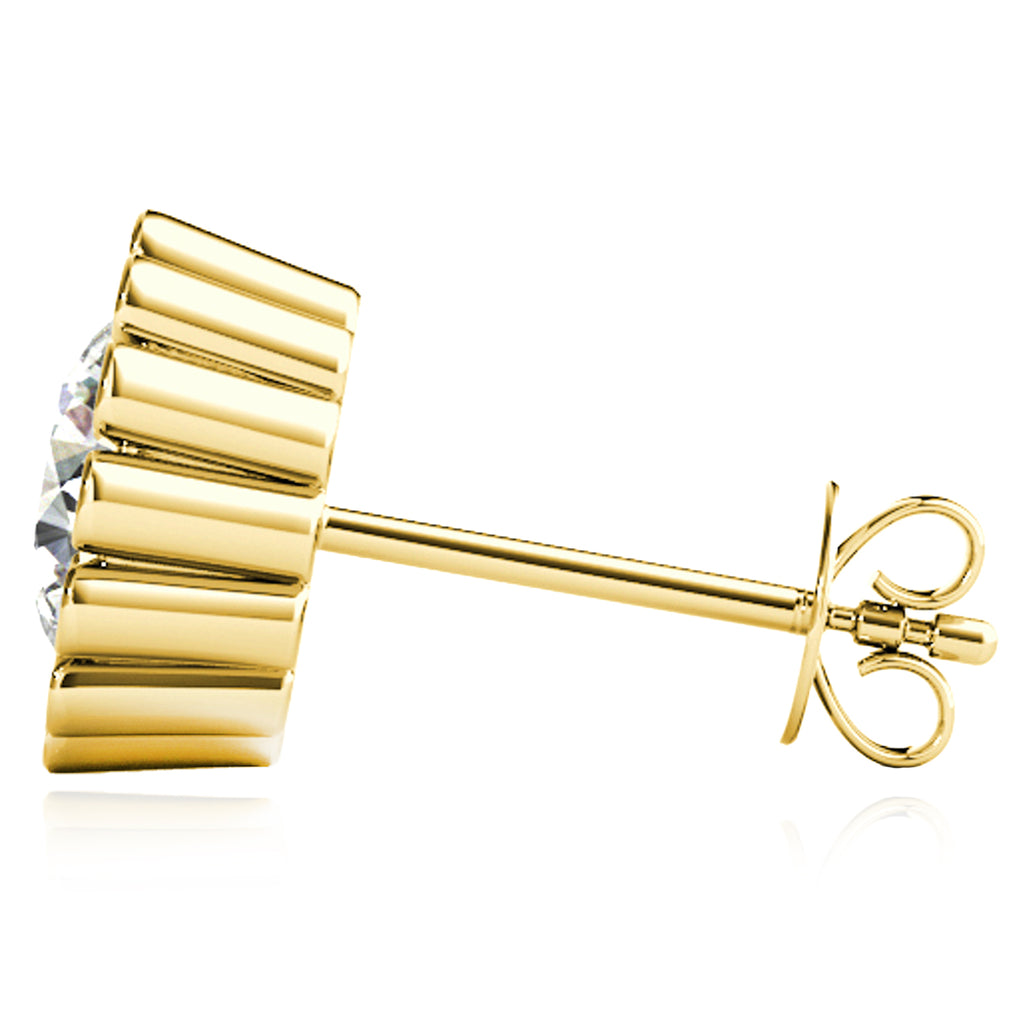 14K Gold Flower Stud Earrings J39855