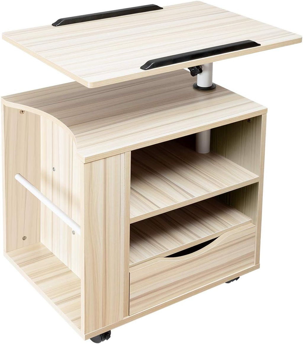 White Wooden Nightstand with Drawers C841