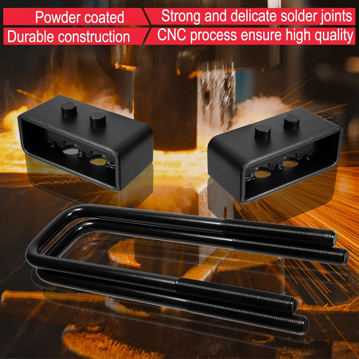 2 inch Rear Leveling Kit with Extended U Bolts Pickup Pack of 2 R5447