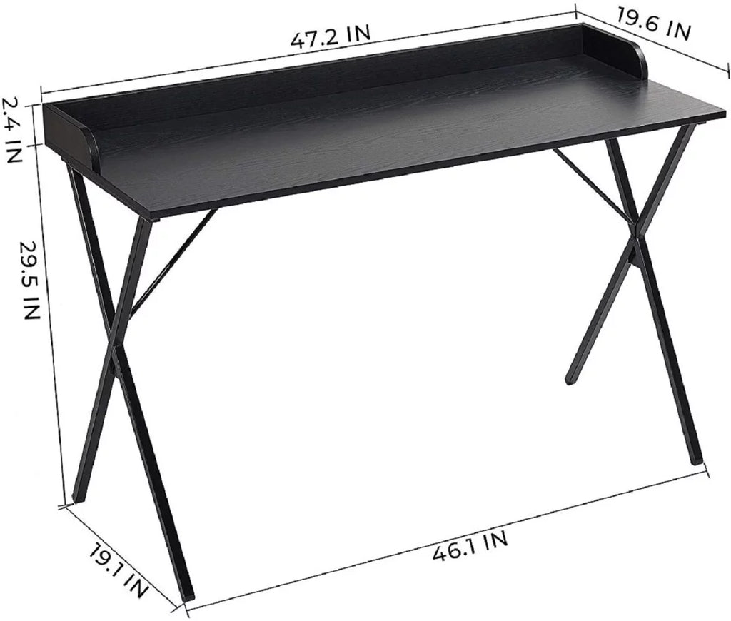Computer Desk with Metal Frame in Black O39796