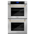 30 In. Double Wall Oven with Self Clean and True Convection in Stainless Steel and Gold K2362