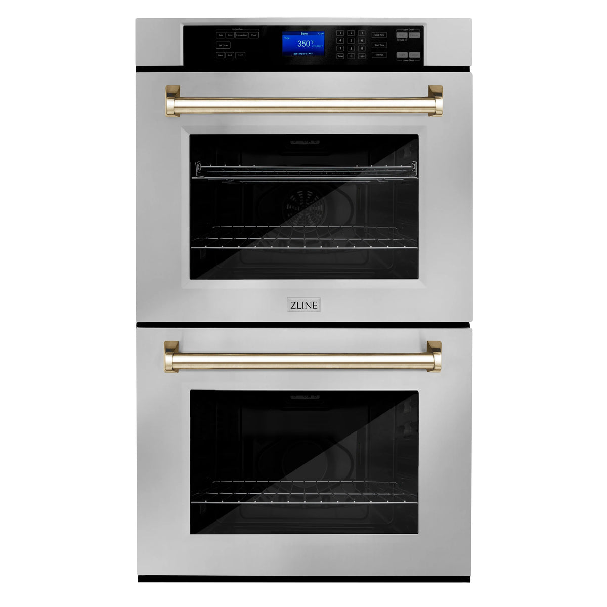 30 In. Double Wall Oven with Self Clean and True Convection in Stainless Steel and Gold K2362